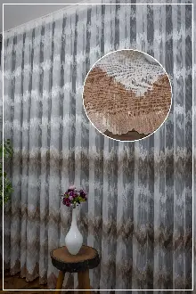 Yatak Odası - Harmony Tül Yeni Tasarım Renkli Kahve Bej Vizon