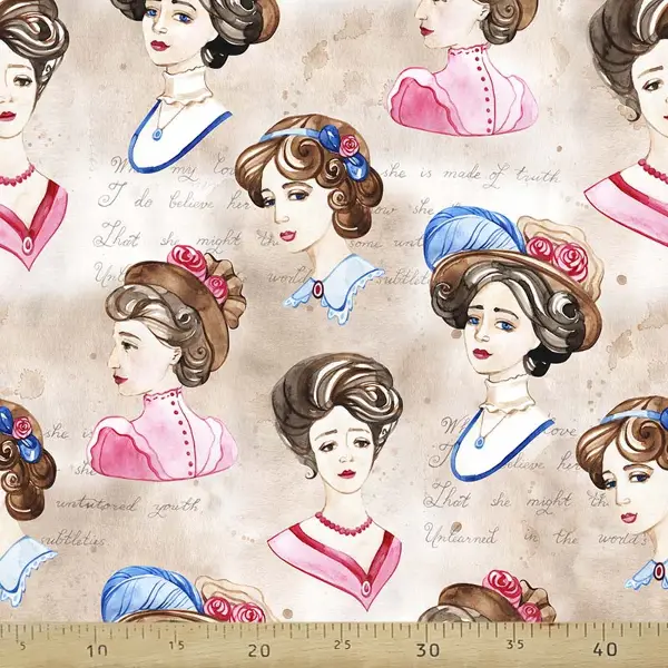 Mutfak Perdesi Kanat Fon Perde Nostalji Desenli- Mavi