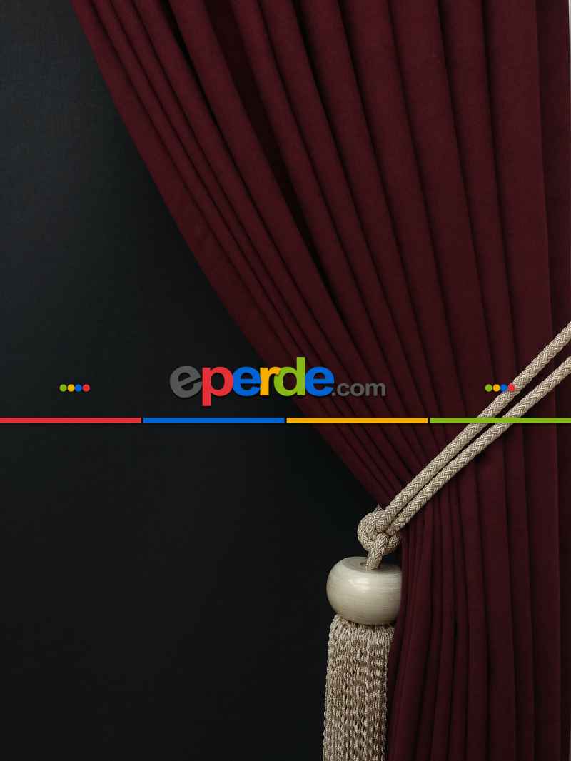 Düz Renk Dökümlü Fon Perde (150)- Bordo