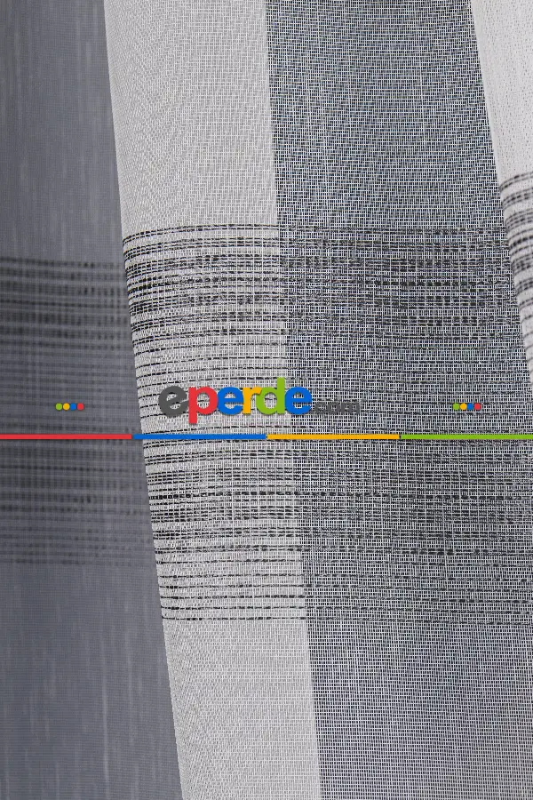 Enine Bantlı Simli Düz Tül Perde Ütü Istemez