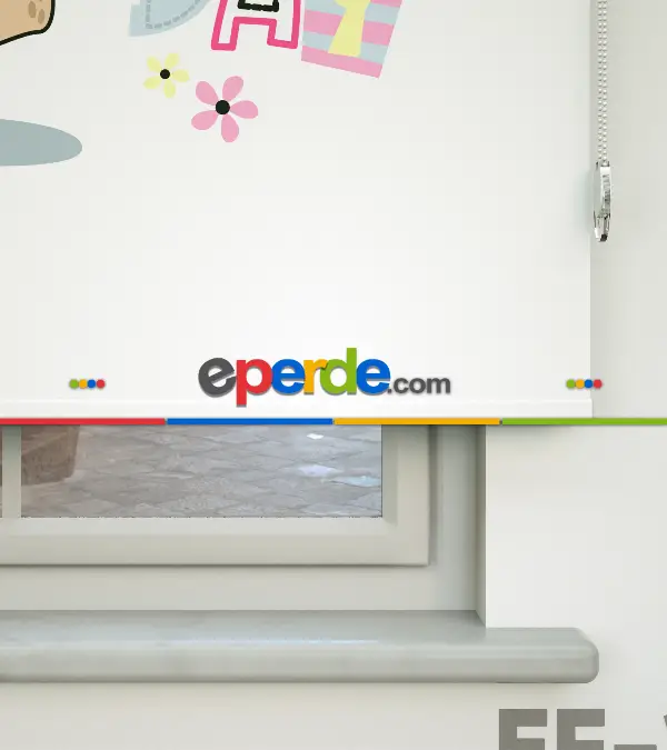 Sevimli Kelebek Desenli Özel Baskılı Stor Perde- Çok Renkli