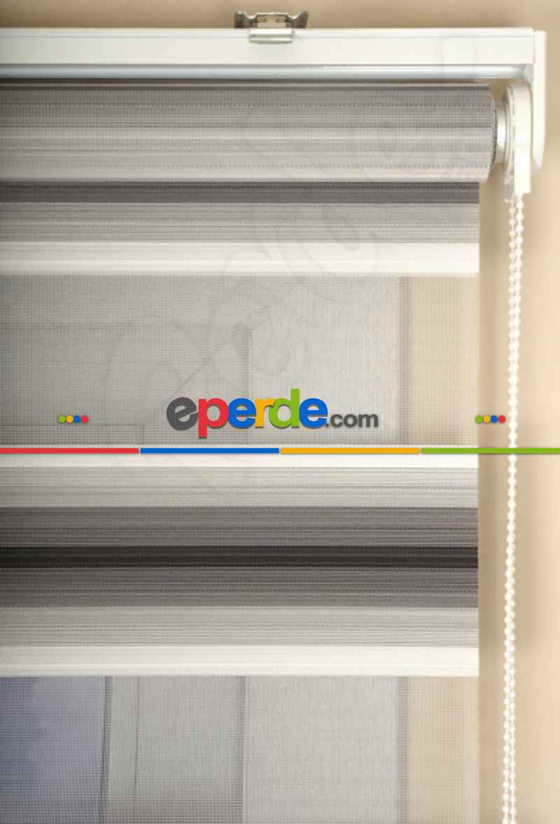 Genç Odası - Siyah Beyaz Renk Geçişli Pilise Zebra Perde- Siyah-gri-füme-antrasit-beyaz- Çok Renkli 2