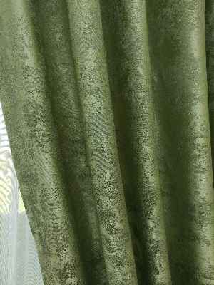 Patinedesenli Fıstık Yeşili - Katyonik Jakar Fon Perde- Fıstık Yeşili