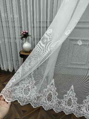 Grek Brode Desenli Brode Tül Perde (yeni Sezon)- Ekru