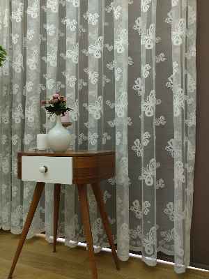 Kelebek Tül Perde- Ekru