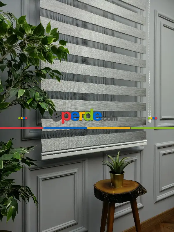 Genç Odası - 2021 Sezonu - Zebra Perde - Bambu Zebra Perde- Gri-füme-antrasit