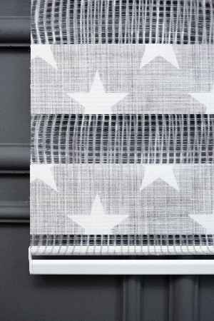 Trend Bebek - Çocuk - Genç Odası Zebra Perde Modelleri 2021- Gri Açık-ekru-su Yeşili