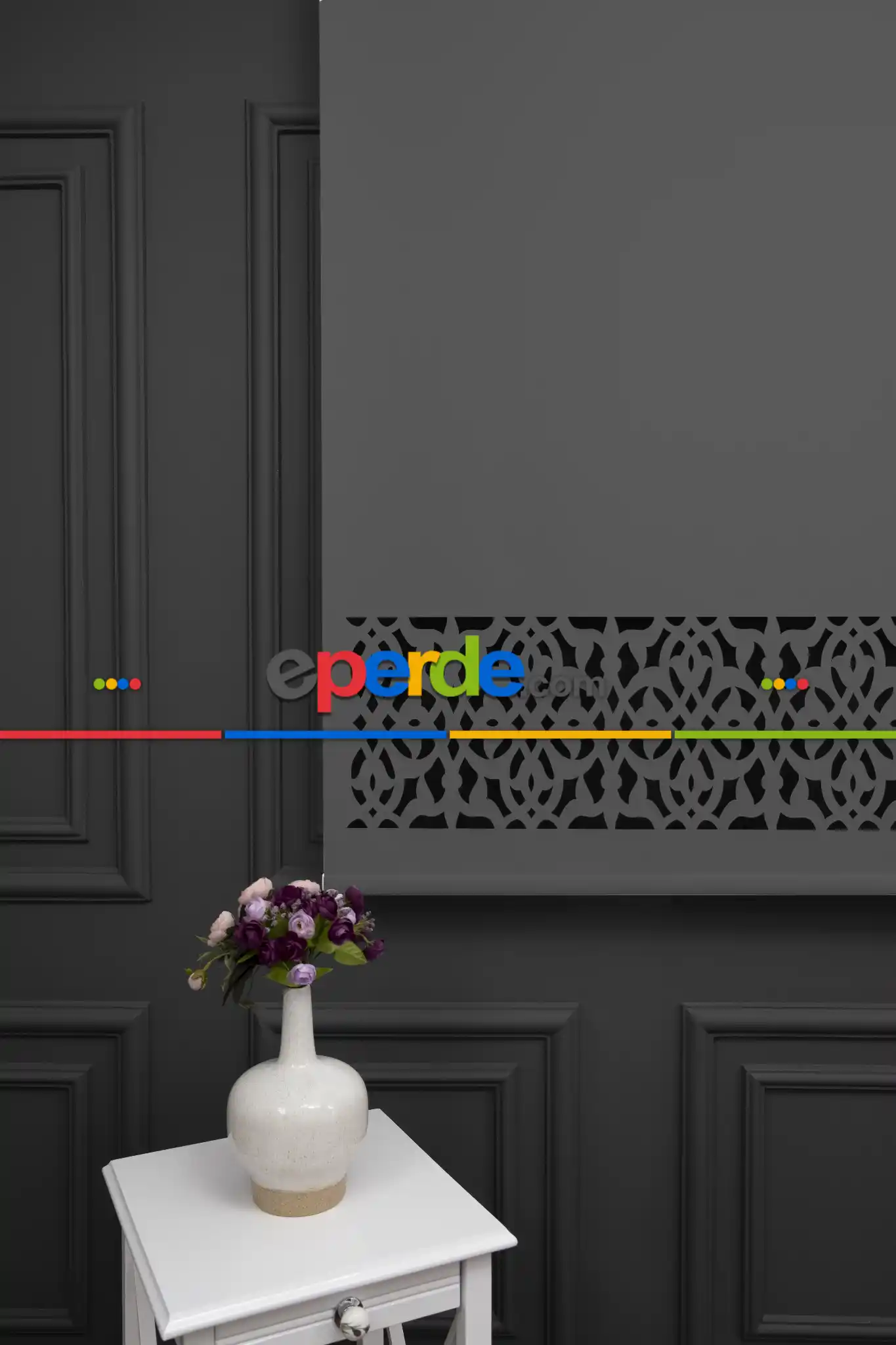 Koyu Gri Renk Lazer Kesim Mat Stor Perde (ister Düz - İster Lazer Kesimli Satın Alın)