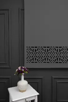 Koyu Gri Renk Lazer Kesim Mat Stor Perde (ister Düz - İster Lazer Kesimli Satın Alın)