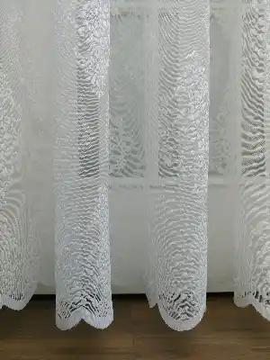 Tül Perde Ve Kruvaze Perde Damask Desenli- Ekru
