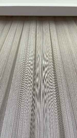 % 50 İndirimli Hazır Ürün -çizgili Düz Tül Perde - Krem Rengi - Ütü İstemez