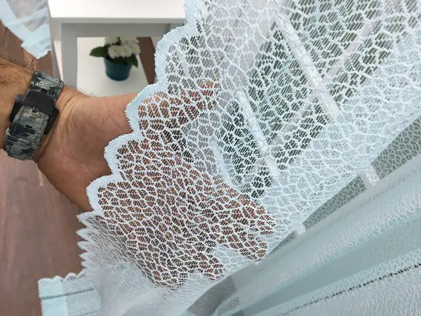 Turkuaz Düz Tül Kombinli Fon Perde Tül Stor Kod:14216- Turkuaz