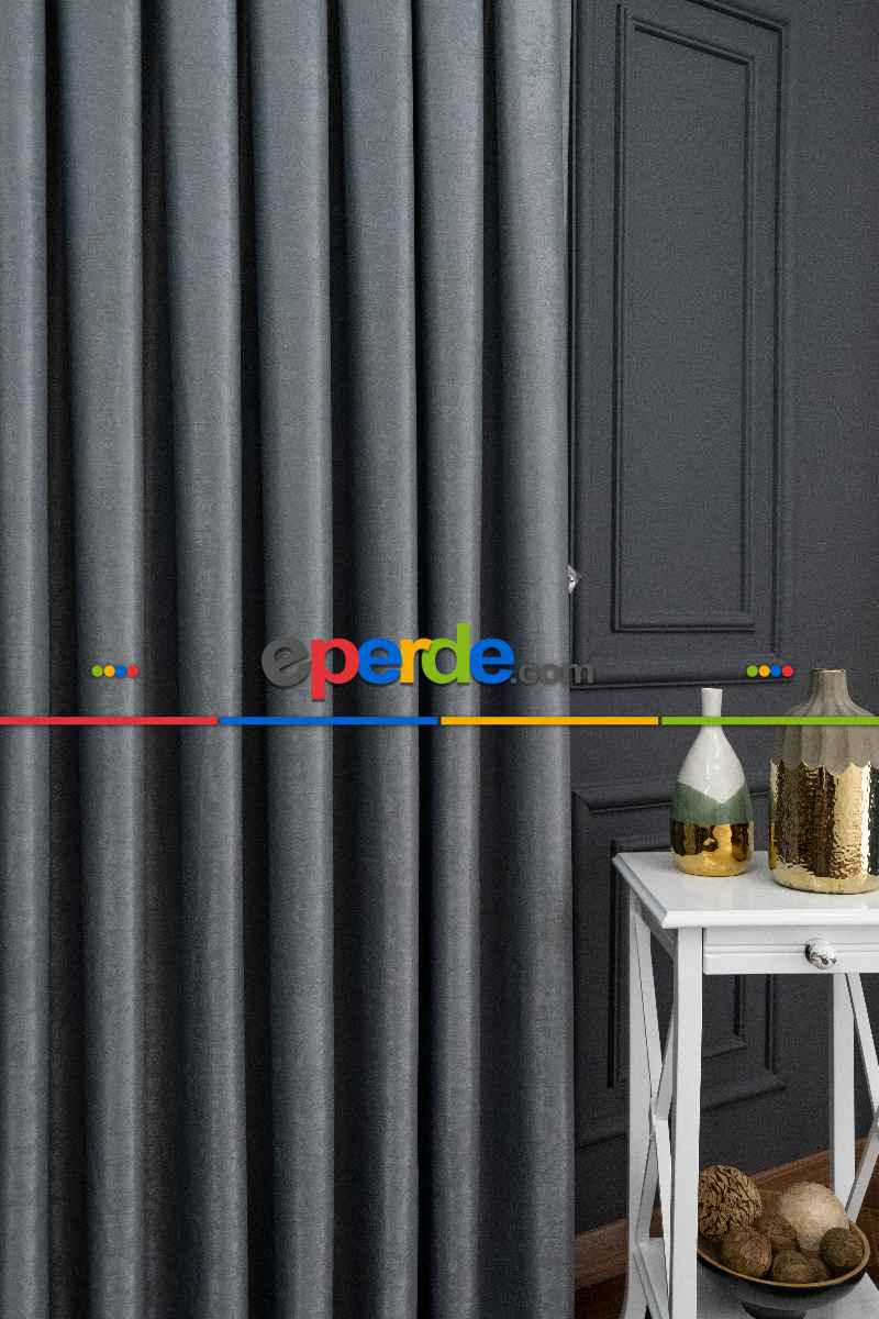 Düz Soft Gri Yumuşak Dökümlü Fon Perde-gri-füme-antrasit
