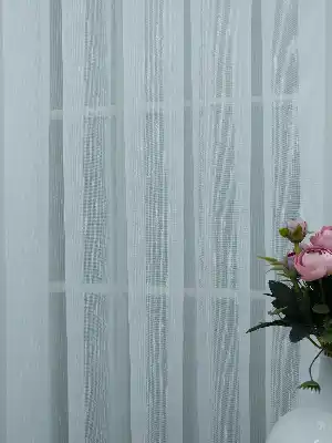 Perdeks Home Tül Perde 01 Lux Series- Ekru - Kurşunlu Tül