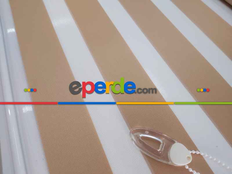 Brillant Açık Kahve Zebra Perde- Sütlü Kahve