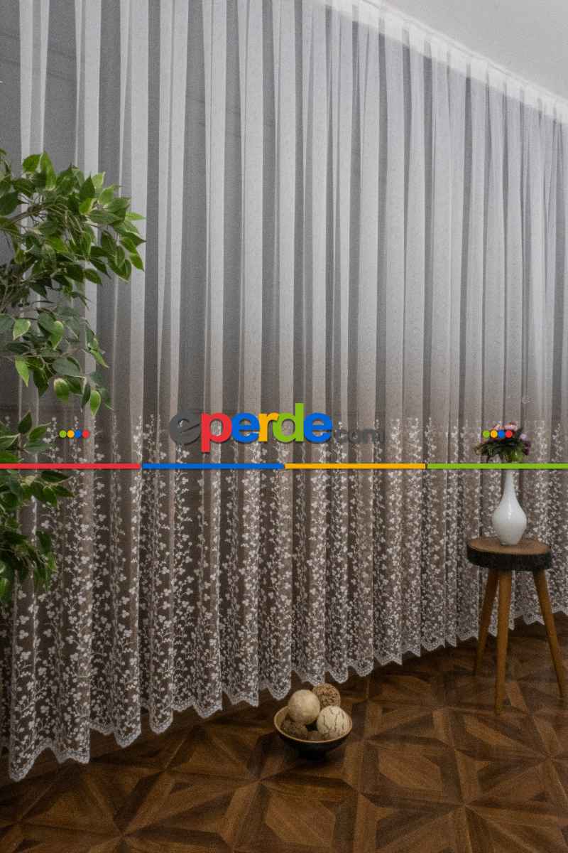 Salon - Etek Geniş Desenli Tasarım Tül