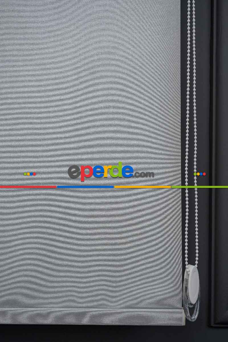 Yatak Odası - Stor Perde Kalın Kumaş Yaldızlı Açık Gri Renk A Kalite