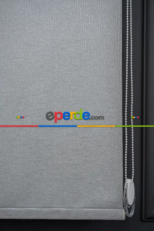 Yatak Odası - Stor Perde Kalın Kumaş Yaldızlı Açık Gri Renk A Kalite