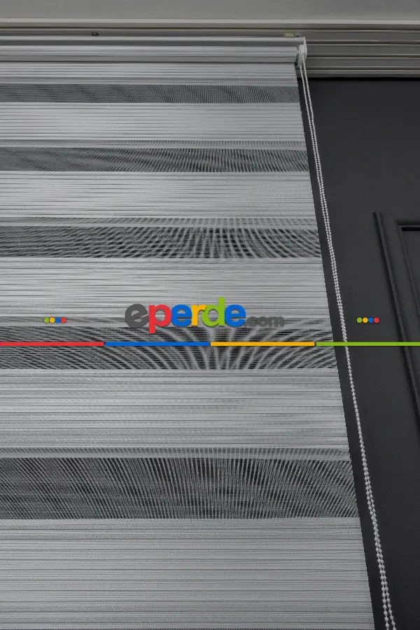 Salon - Zebra Perde - Simli Dar Pileli Zebra Perde