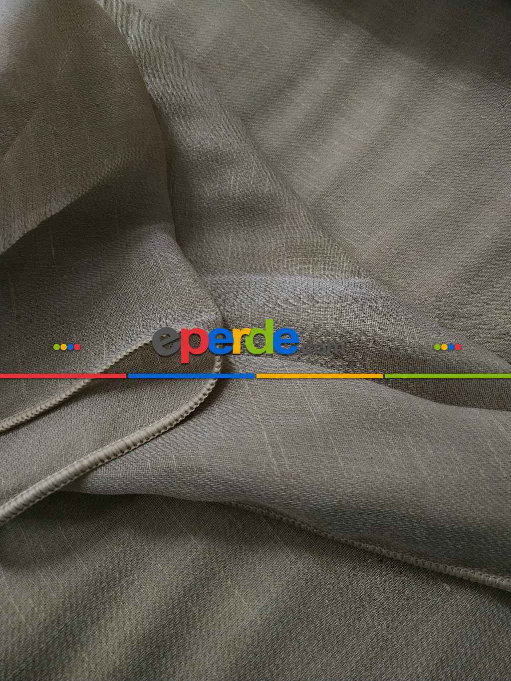 Düz Modern Dökümlü Keten Tül Perde - Sütlü Kahve