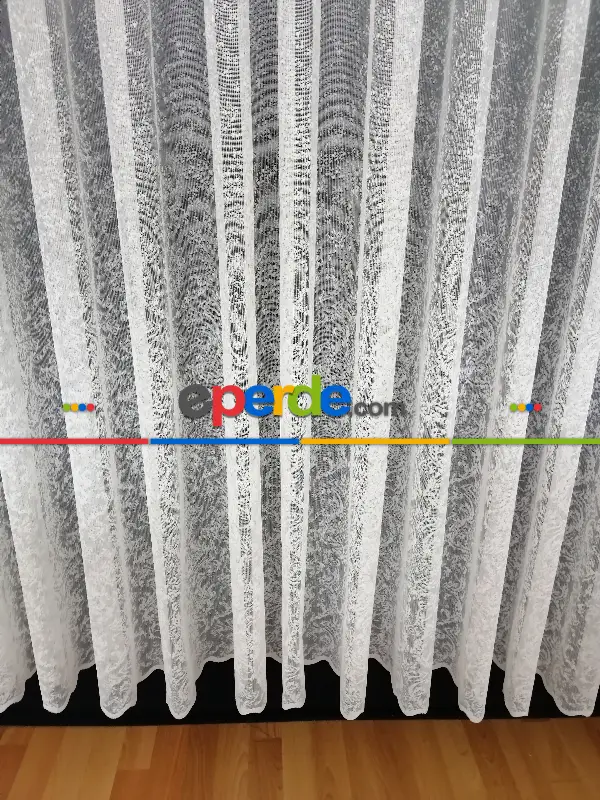 Taç Pırlanta Örme Tül Ekru