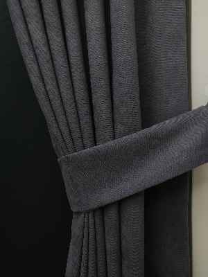 Gri Renk Düz Pileli Fon Perde- Gri-Füme-Antrasit 70cm X 260cm 