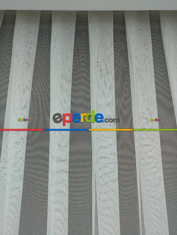 Kdk Örme Dantel Tül Perde- Ekru