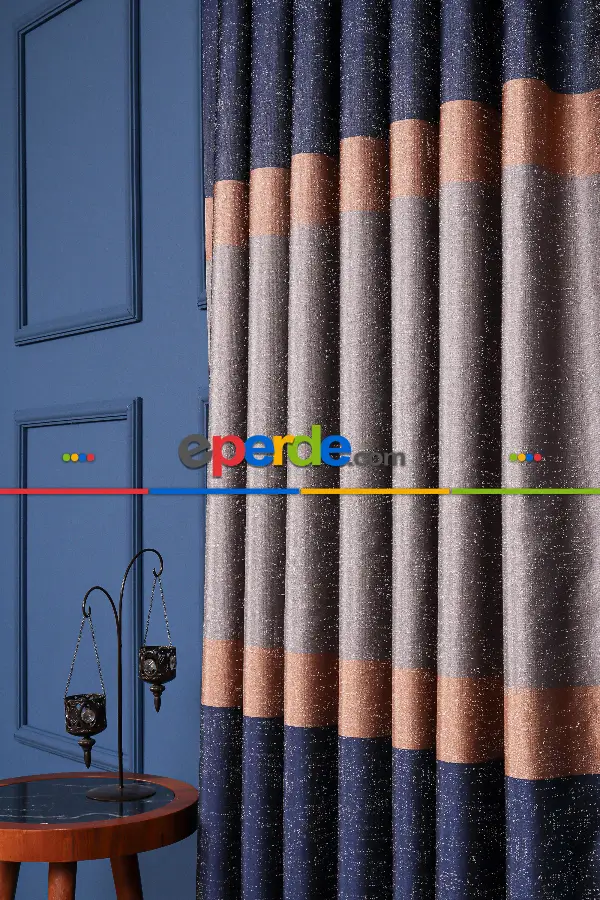 Salon - Yeni Sezon Pano Fon Perde - Lacivert- Vizyon