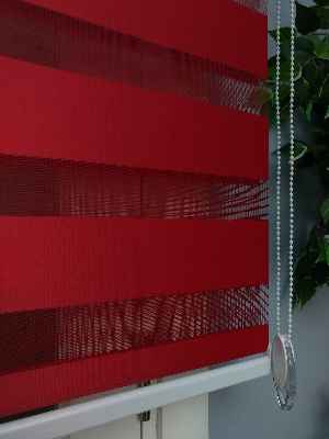 Salon - Perle Home Düz Zebra Perde Kırmızı