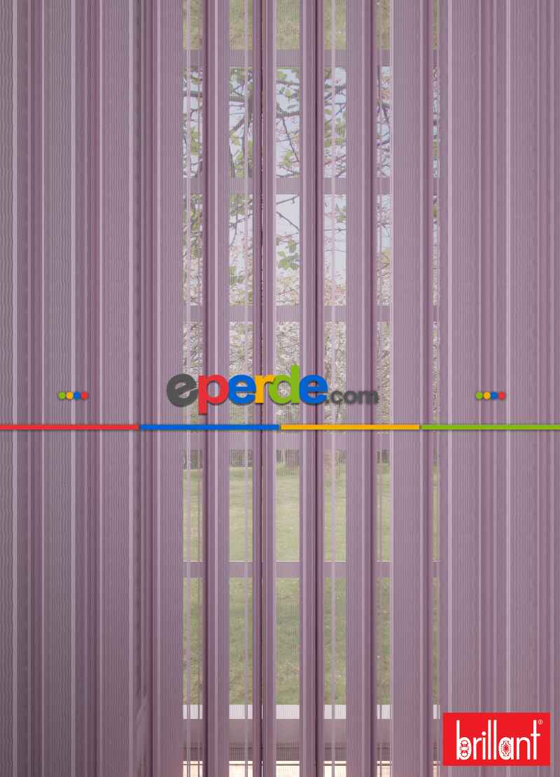 Brillant Akıllı Tül Perde Gül Kurusu Renkli Tül Dikey Zebra Perde Düz 1. Kalite