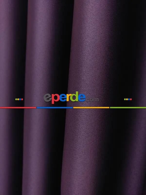 Mürdüm Blackout Düz Fon Perde- Mürdüm