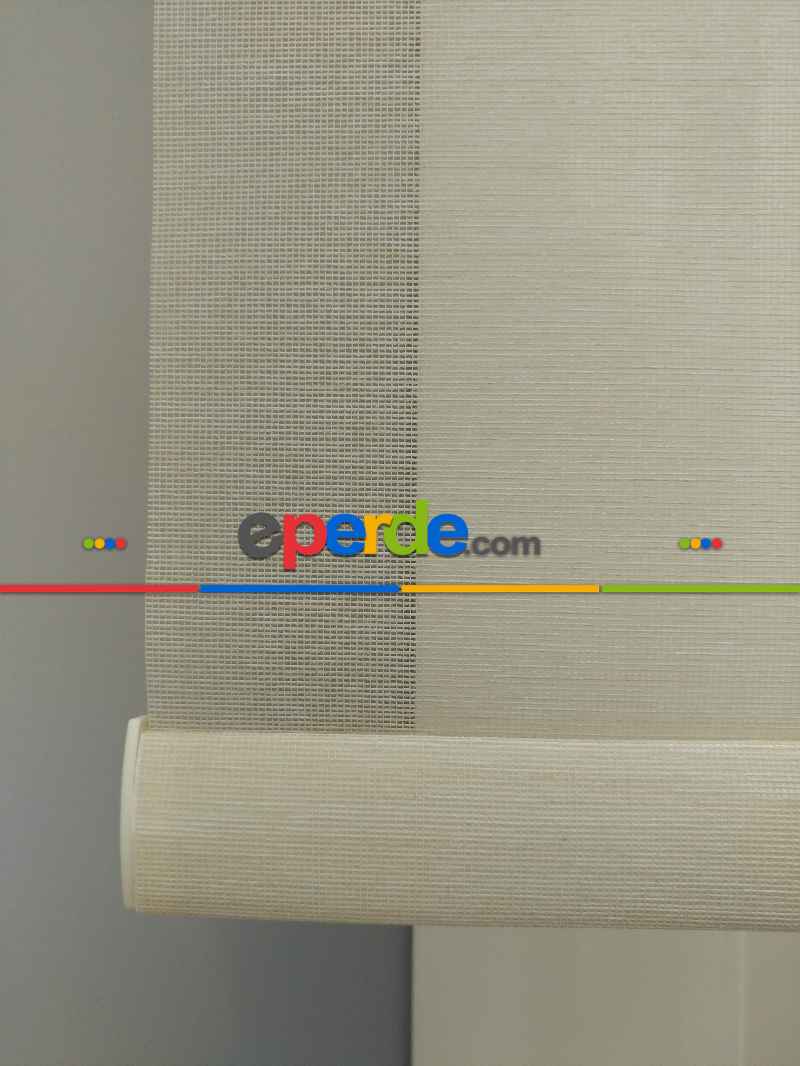 Çiftli Sistem Tül Stor- Bej