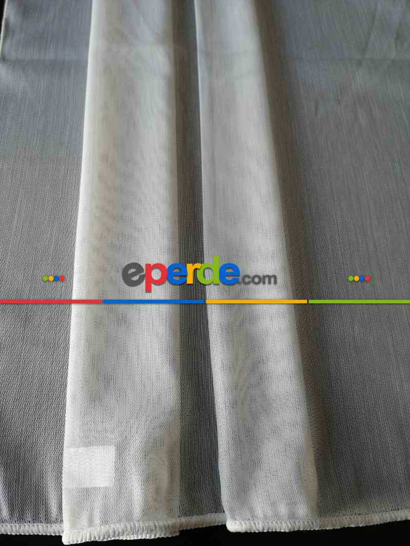 Salon - Bambu Düz Esneme Yapmaz Tül - Ekru