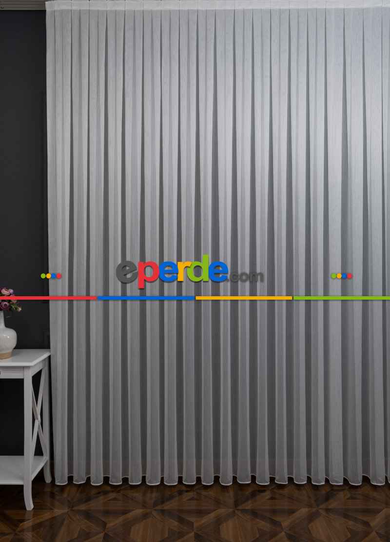 Mutfak - Ekru Kar Tül Ütü İstemeyen Fantazi Tül - İtinalı Dikiş Garantisi