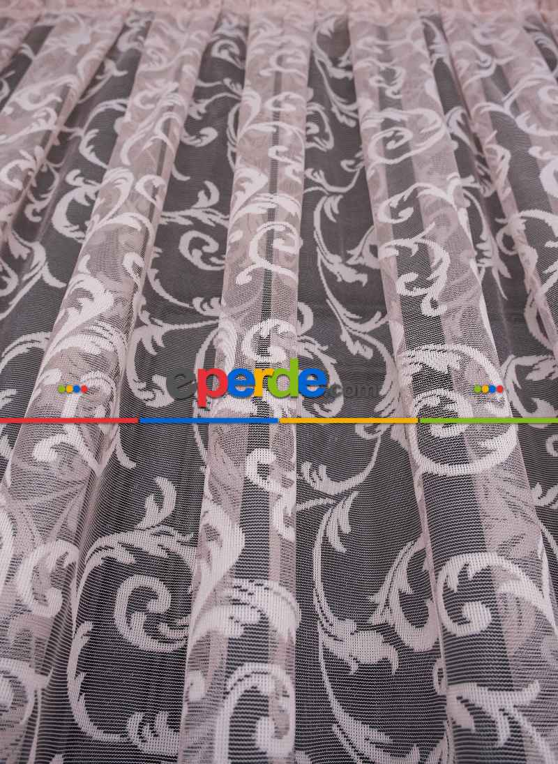 Sarmaşık Şal Desen Pudra Renk Desen Tasarım Tül