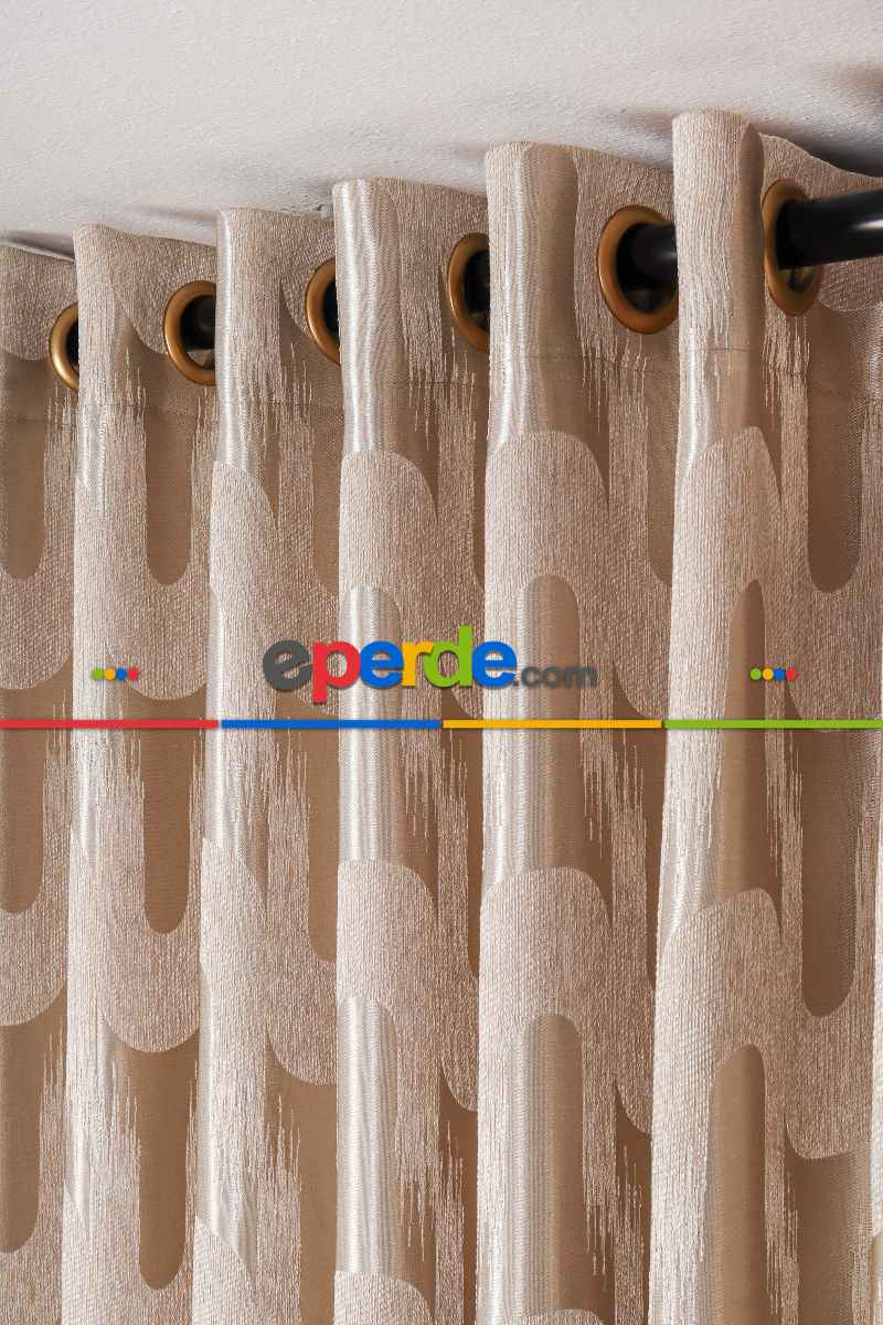 Avantgarde Antrasit Dalgalar Desenli– Modern Jakar Dokuma Fon Perde