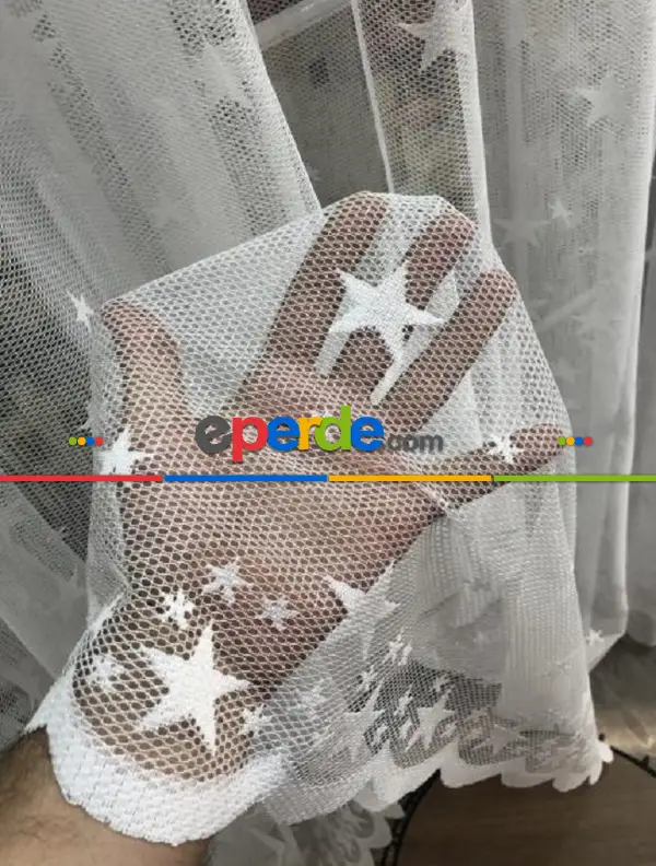 Yıldız Desenli Örme Tül, Çocuk Odası Tülü