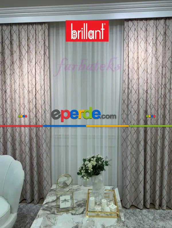 Yatak Odası - Brillant Fon Perde Livalorent Yeni Model Renk Tasarım Kanat Perde Yan Perde