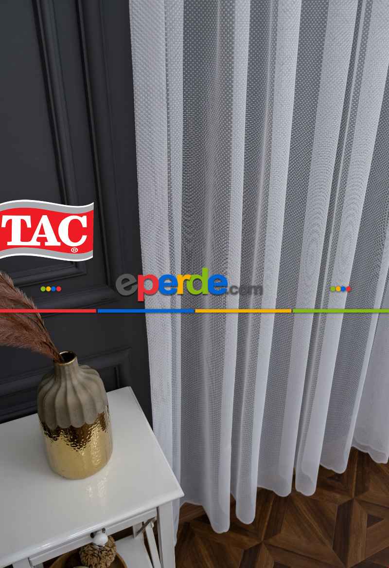 Taç Benekli Tül Kırışmaz Ütü İstemez Tasarım Model Tül