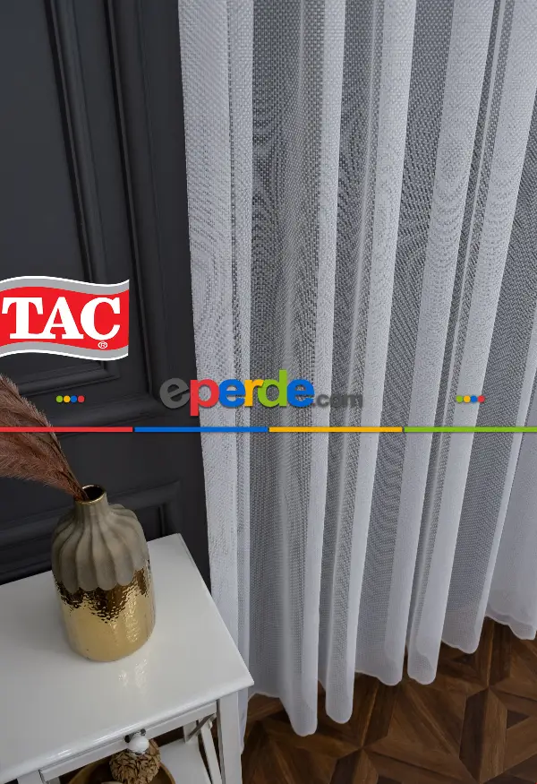 Taç Benekli Tül Kırışmaz Ütü İstemez Tasarım Model Tül