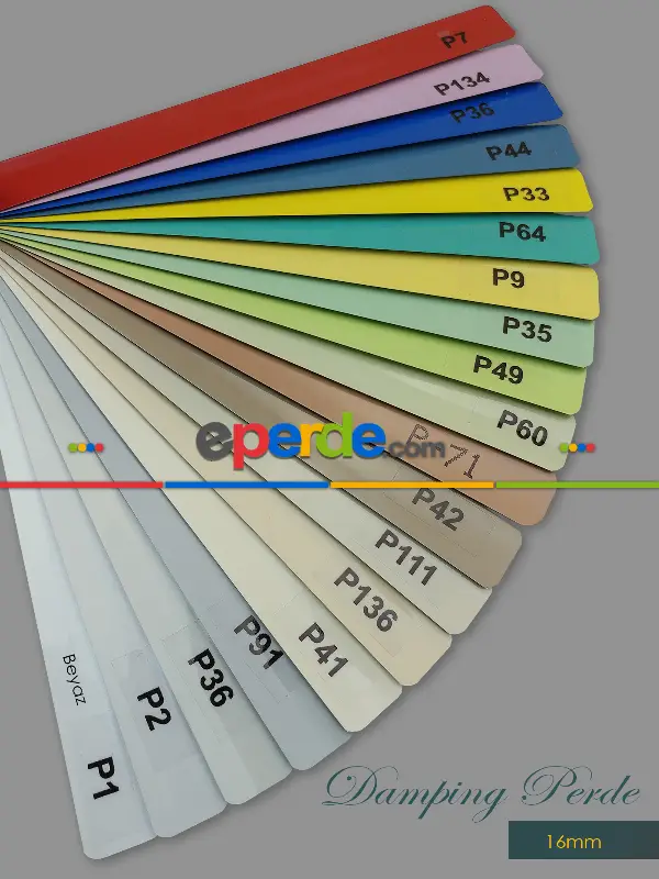 1. Kalite 19 Renk - Alüminyum Jaluzi Perde - 16mm Kalınlığında- Çok Renkli