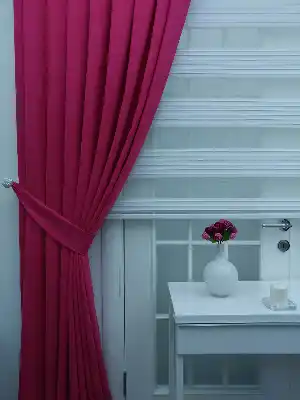 Fuşya Pembe Düz Fon Perde.- Fuşya