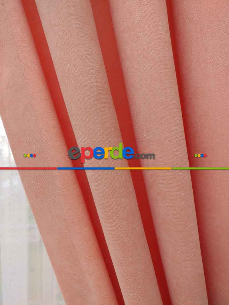 Yavruağzı Düz Sade Mutfak Fon Perde Yan Kanat Perdesi- Yavru Ağzı