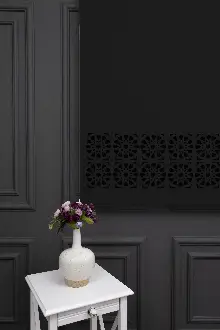 Siyah Renk Lazer Kesim Mat Stor Perde (ister Düz - İster Lazer Kesimli Satın Alın)