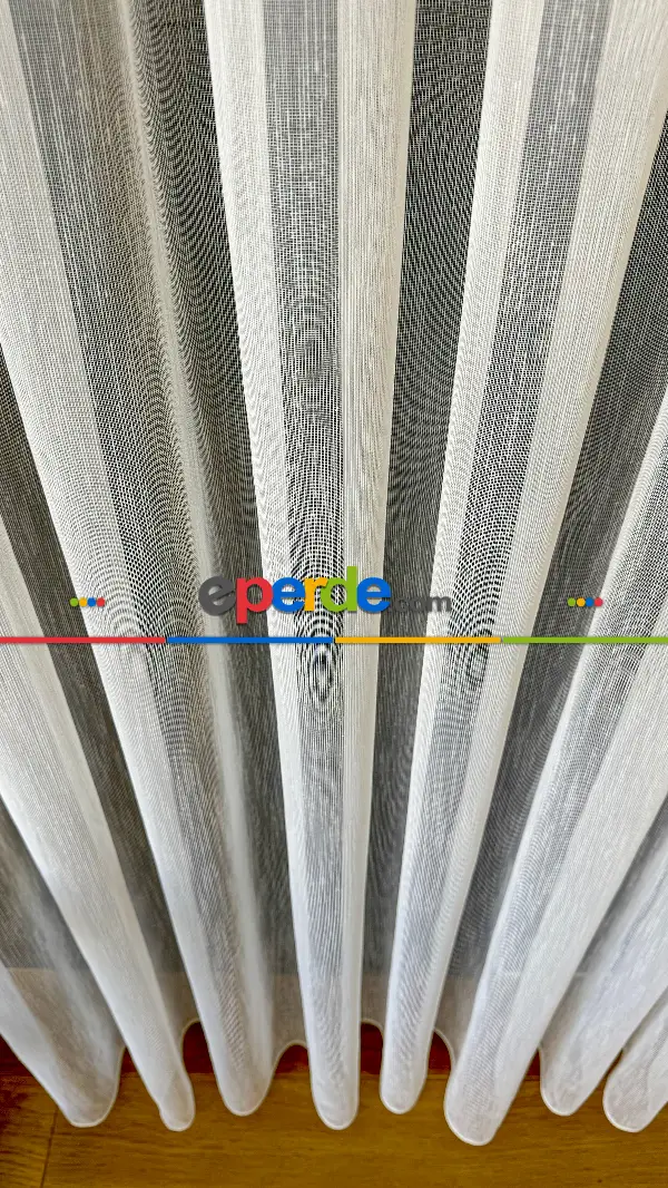 Ütü İstemeyen Koyu Krem Keten Şantuk Tül Perde - Armür Dokuma Kurşunlu Tül Perde