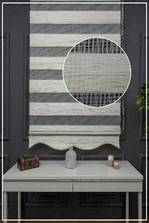 Açık Krem Renginden Koyu Krem Rengine Geçişli Plise Zebra Perde