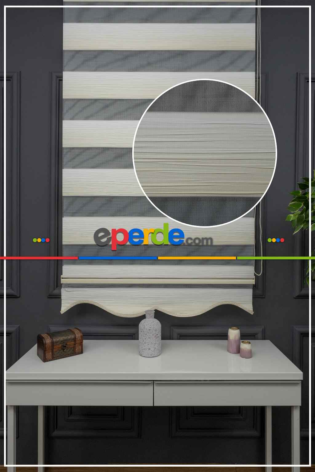 Açık Krem Renginden Koyu Krem Rengine Geçişli Plise Zebra Perde