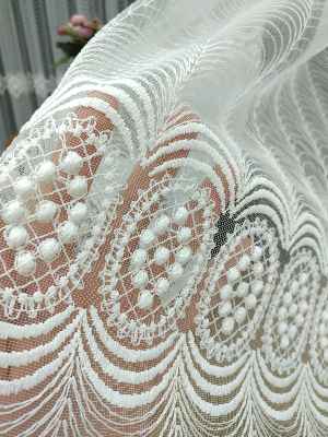 Brode İşlemeli Tül Perde Konak 701- Ekru