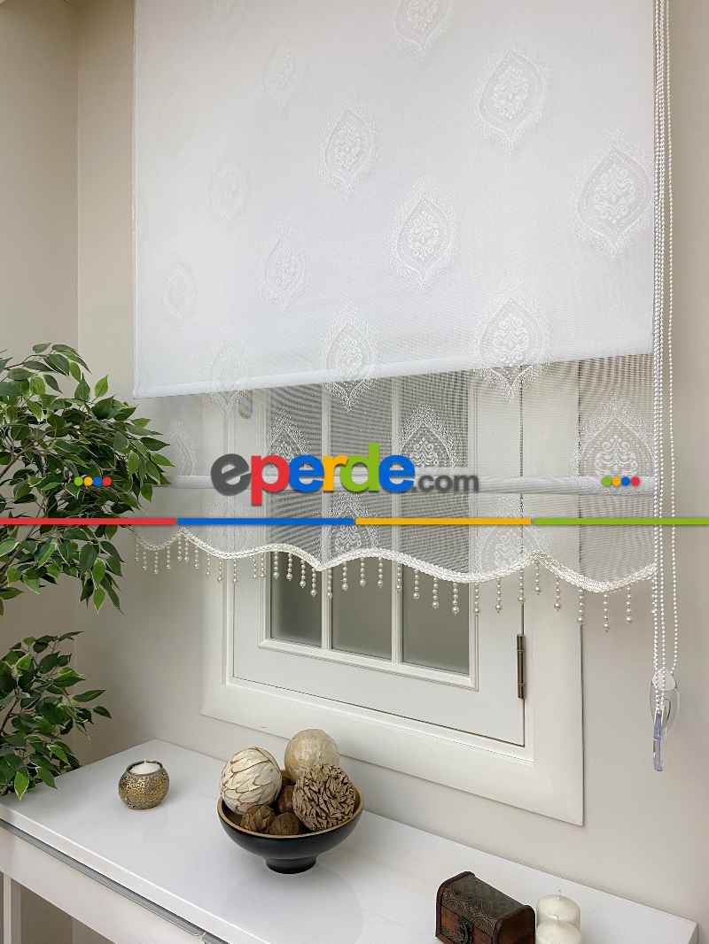 Çiftli Sistem Tül Stor Perde Ve Stor Perde- Ekru