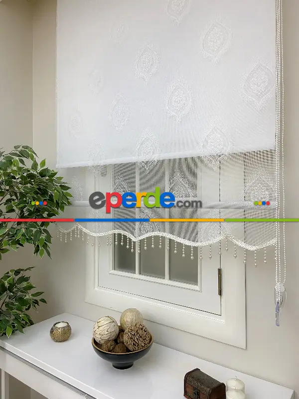 Çiftli Sistem Tül Stor Perde Ve Stor Perde- Ekru